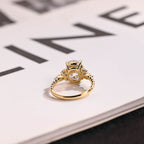 Solid Gold Twisted Band Oval Moissanite Engagement Ring