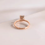 Solid Gold Double Prongs Oval Moissanite Engagement Ring, Promise Ring