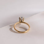 Solid Gold Tulip Flower Pave Crushed Ice Pear Moissanite Engagement Ring