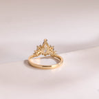 Solid Gold Marquise Moissanite Engagement Ring with Accent Stones