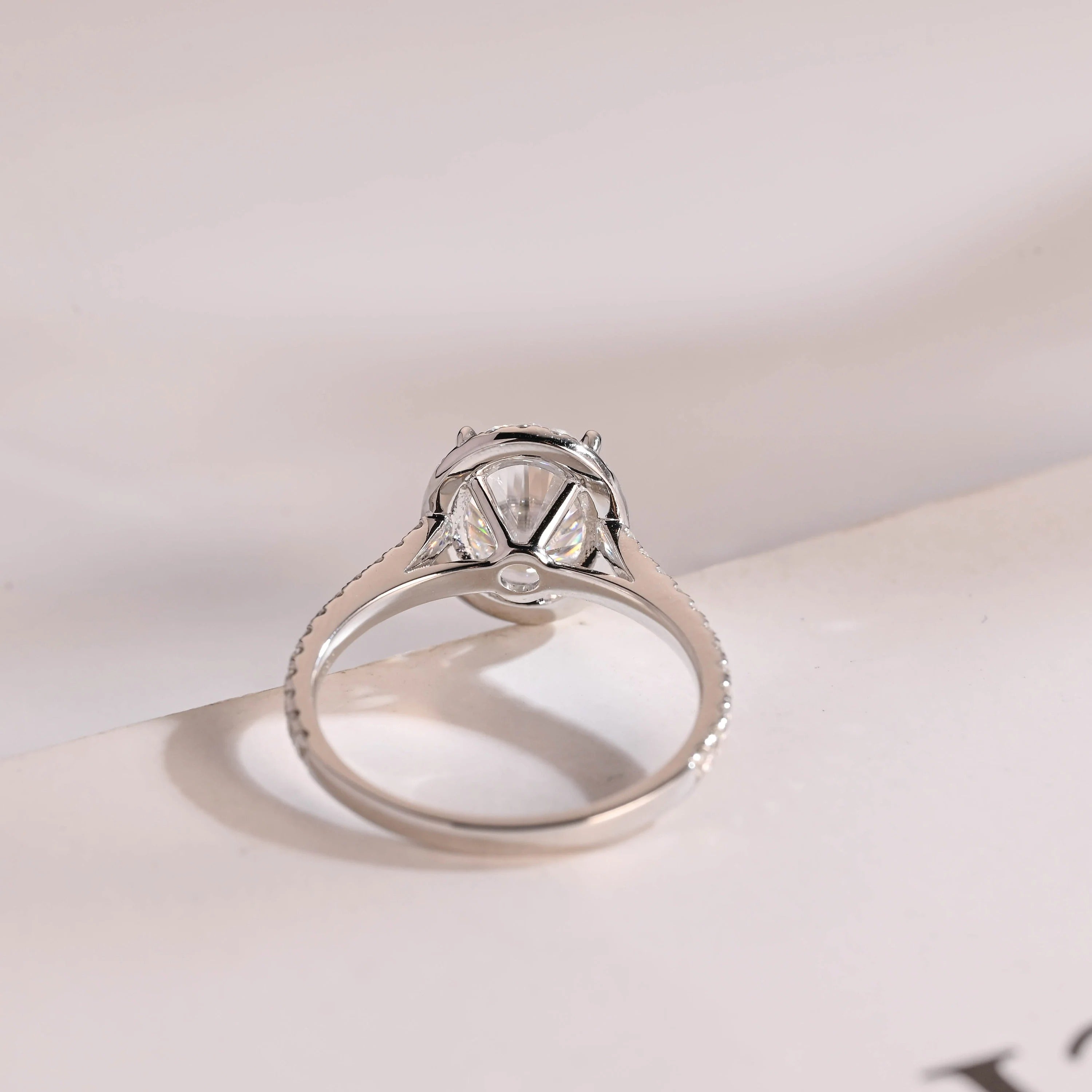 Solid Gold Oval Moissanite Engagement Ring with Ruby & Emerald (Copy)