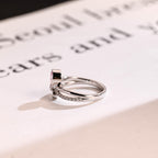 Solid Gold Pear Cut Purple Lab Grown Sapphire Engagement Ring, Split Shank Promise Ring