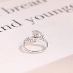 Solid Gold Leaf Ring, Marquise Moissanite Engagement Ring, Proposal Ring