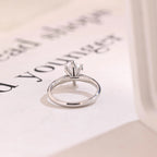Solid Gold Oval Moissanite Engagement Ring, Half Eternity Promise Ring