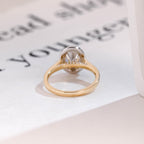 Solid Gold Oval Moissanite Engagement Ring, Two Tone Promise Ring