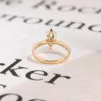Solid Gold Tulip Floral Marquise Moissanite Engagement Ring