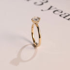Solid Gold East-West Pear Moissanite Engagement Ring
