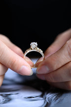 Solid Gold Oval Cut Moissanite Engagement Ring, Promise Ring