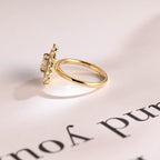 Solid Gold Round Cut Moissanite Engagement Ring, Promise Ring