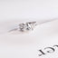 Solid Gold Trillion Cut Moissanite Engagement Ring, Double Band Open Shank Half Pave Ring