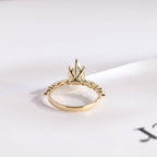 Solid Gold Pear Cut Moissanite Engagement Ring, Promise Ring