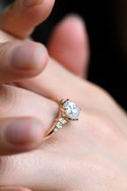 Solid Gold Oval Cut Moissanite Engagement Ring, Promise Ring