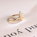 Solid Gold Round Cut Moissanite Engagement Ring, Promise Ring