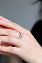 Solid Gold Oval Cut Moissanite Engagement Ring, Promise Ring