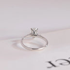 Solid Gold Pear Cut Moissanite Engagement Ring with Side Stone