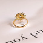 Solid Gold Round Cut Moissanite Engagement Ring, Promise Ring