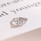 Solid Gold Oval Cut Moissanite Engagement Ring, Three Stone Promise Ring