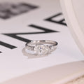 Solid Gold Pear Cut Cluster Moissanite Engagement Ring, Promise Ring for Her