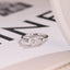Solid Gold Pear Cut Cluster Moissanite Engagement Ring, Promise Ring for Her