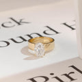 Solid Gold 5mm Band Oval Cut Moissanite Engagement Ring, Tulip Floral Ring