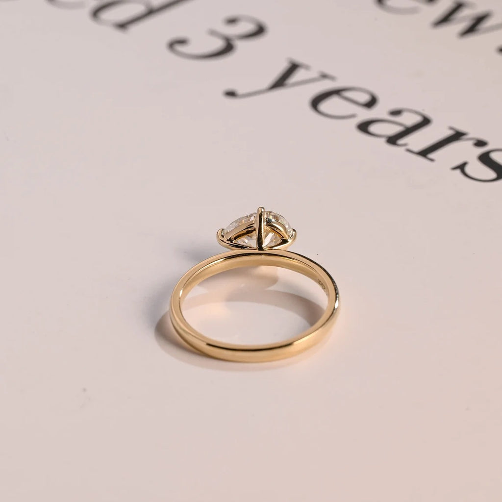 Solid Gold East-West Pear Moissanite Engagement Ring