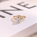 Solid Gold Oval Cut Moissanite Engagement Ring, Promise Ring