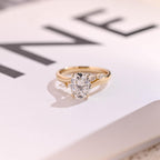 Solid Gold Oval Cut Moissanite Engagement Ring, Promise Ring