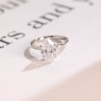 Solid Gold Pear Cut Moissanite Engagement Ring with Hidden Halo, Custom Ring