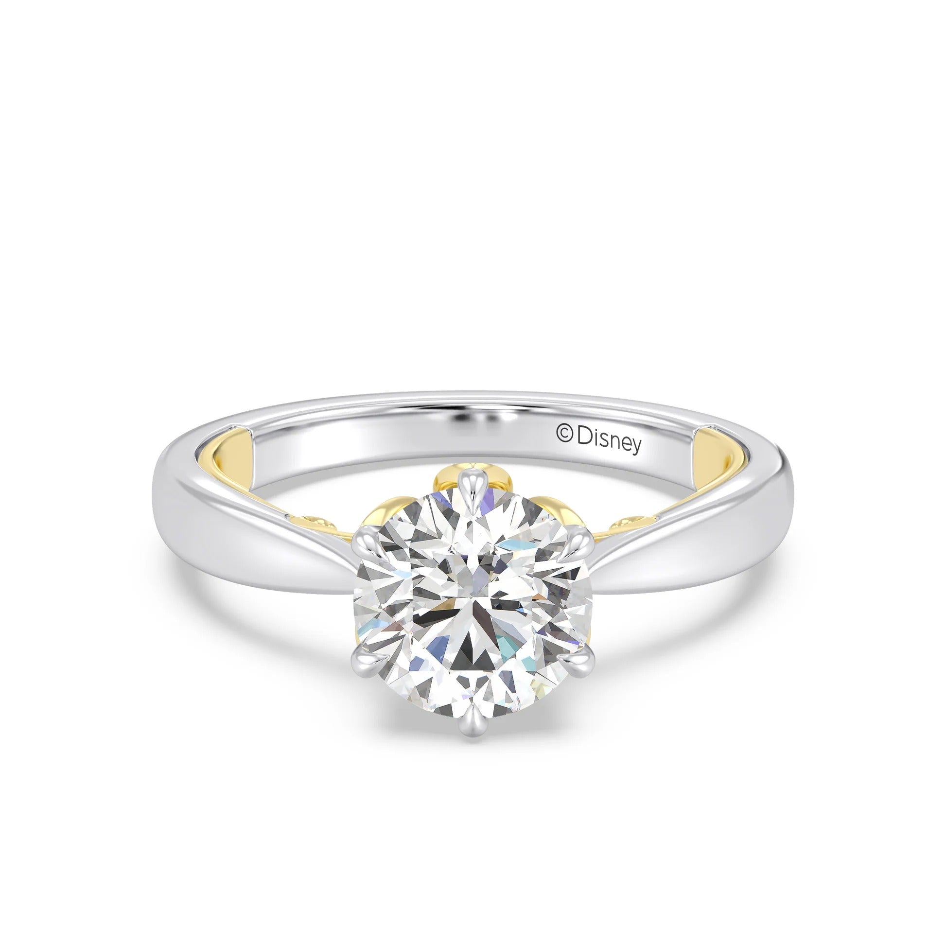 Enchanted Star Diamond With Gold, Disney’s Rapunzel Six-Prong Studded Solitaire Engagement Ring Image principale du produit