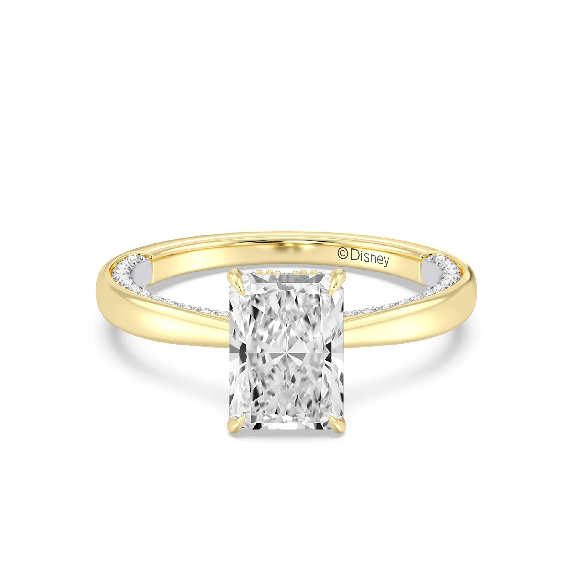 Enchanted Star Diamond With Gold, Disney’s Aurora Solitaire Studded Gallery Engagement Ring