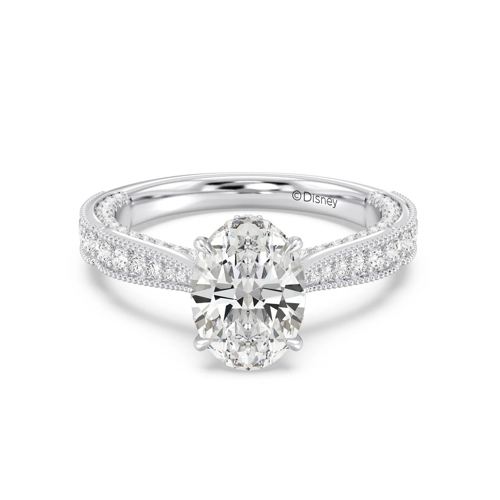 Enchanted Star Diamond And Gold Disney Princess Belle Vintage Milgrain Engagement Ring