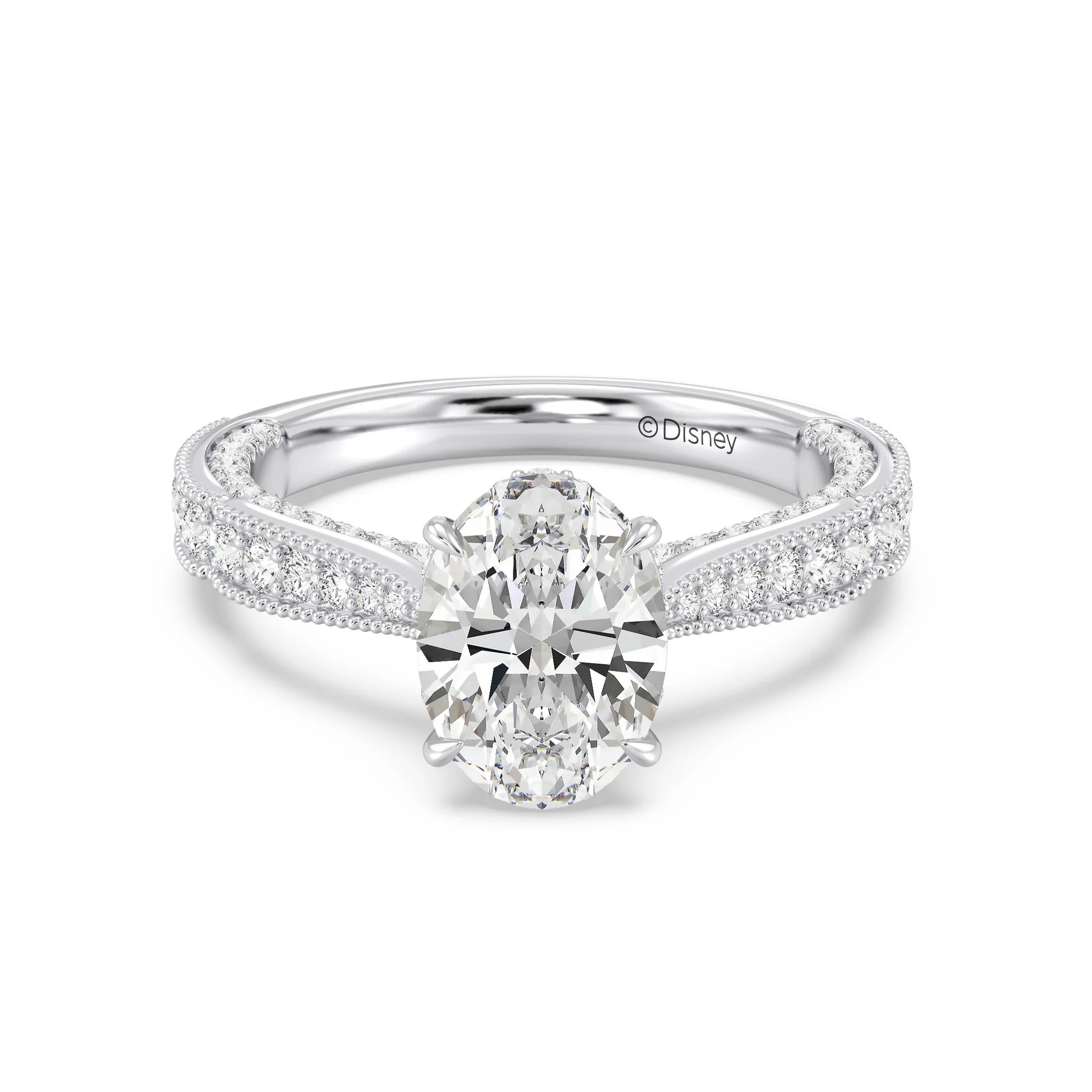Enchanted Star Diamond And Gold Disney Princess Belle Vintage Milgrain Engagement Ring