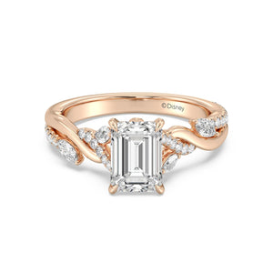Enchanted Star Diamond And Gold Disney Princess Rapunzel Twisted Pavé Engagement Ring