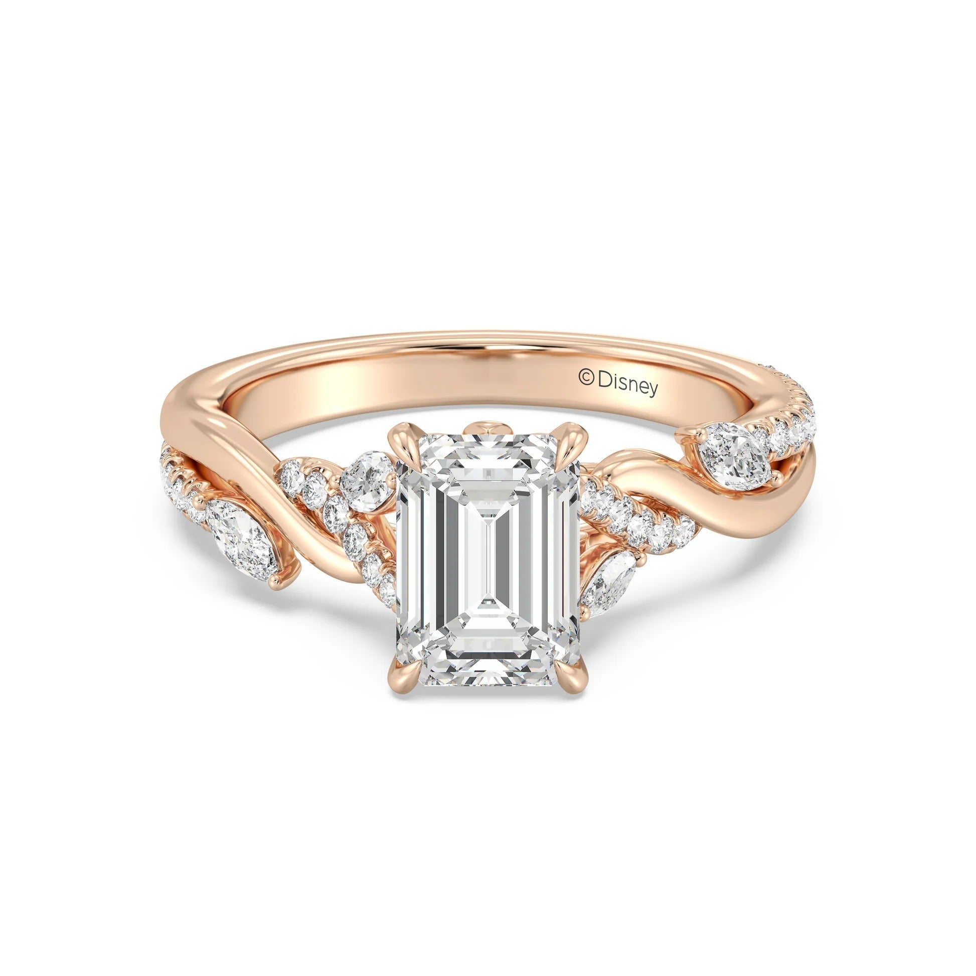 Enchanted Star Diamond And Gold Disney Princess Rapunzel Twisted Pavé Engagement Ring