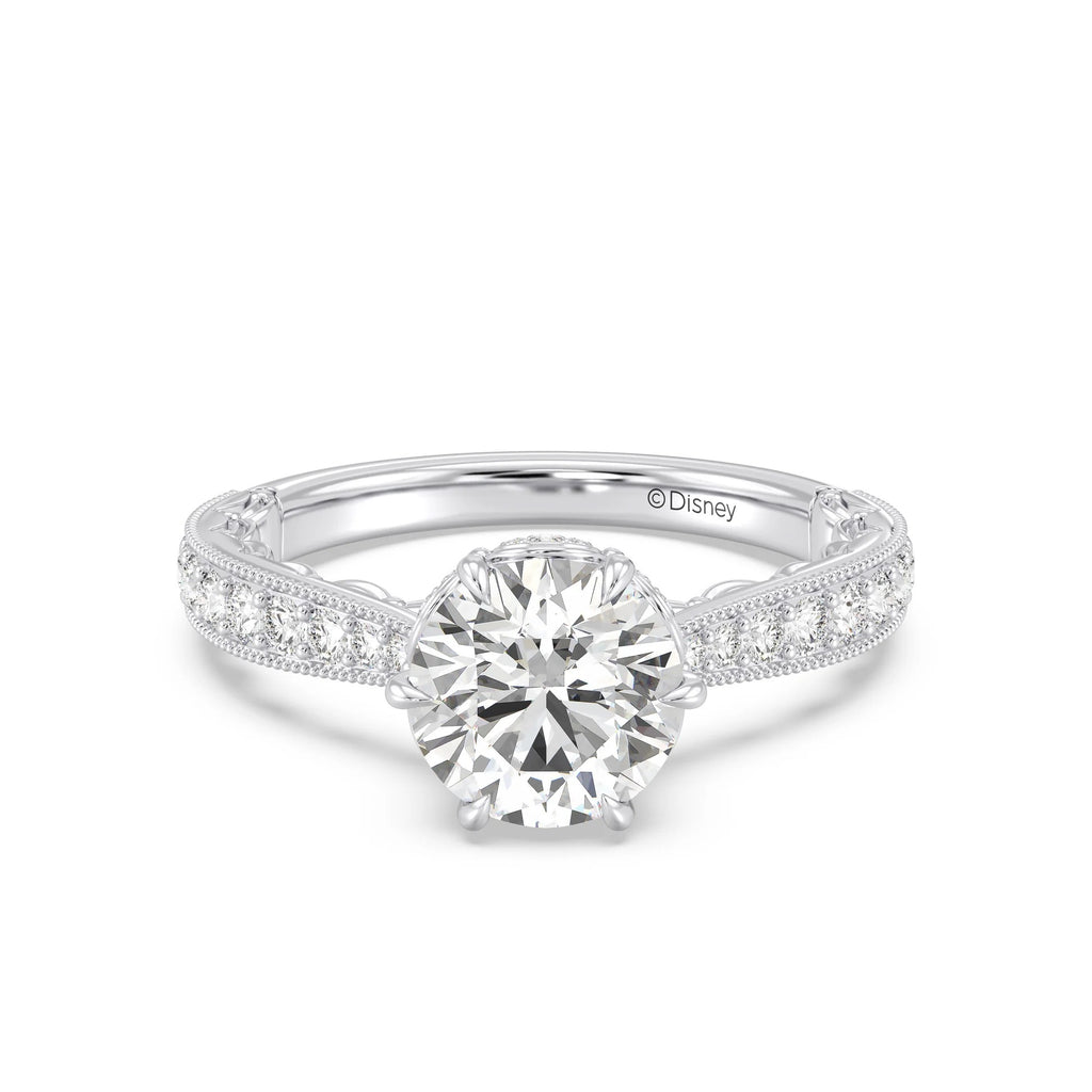Enchanted Star Diamond And Gold Disney Princess Belle Vintage Ballroom Engagement Ring