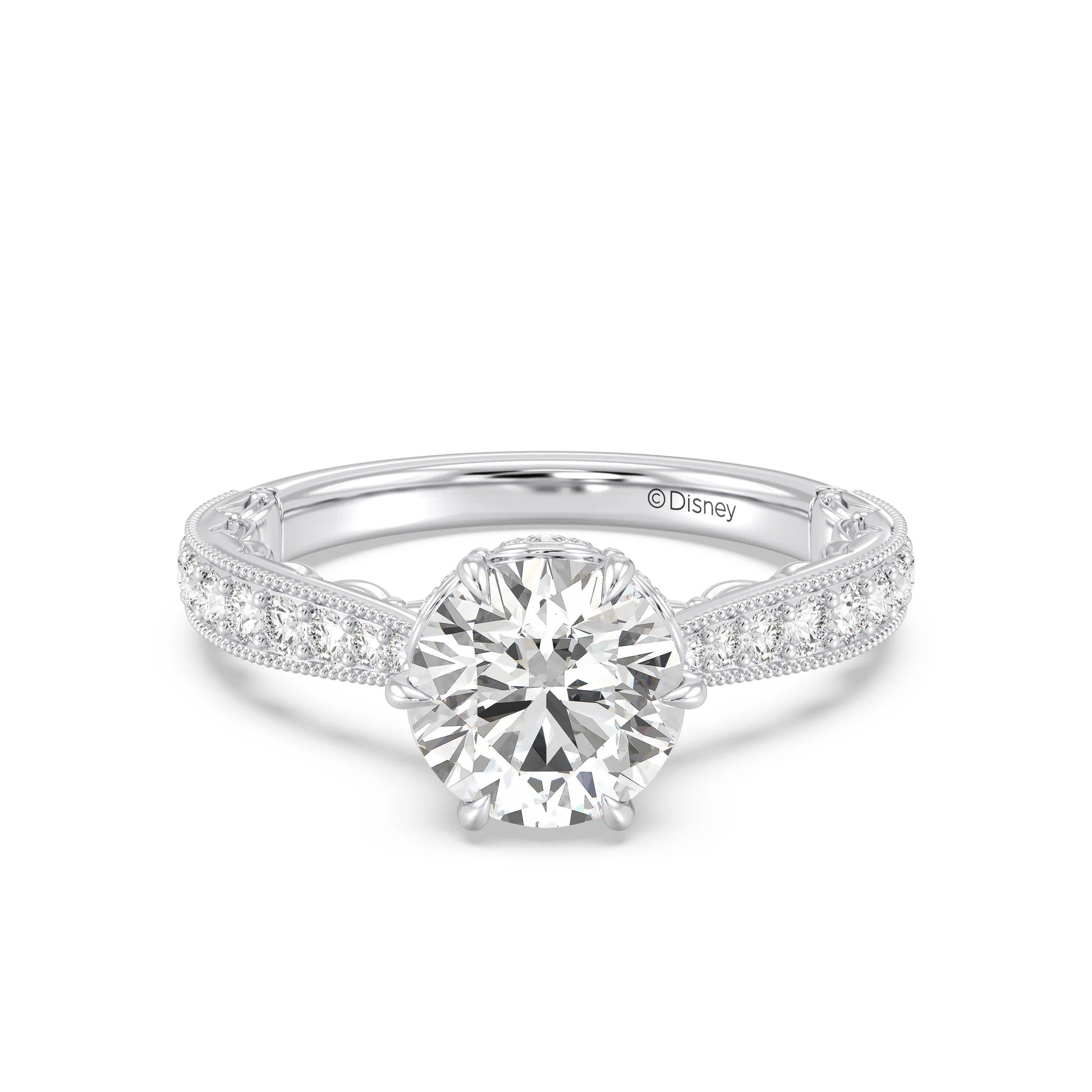 Enchanted Star Diamond And Gold Disney Princess Belle Vintage Ballroom Engagement Ring