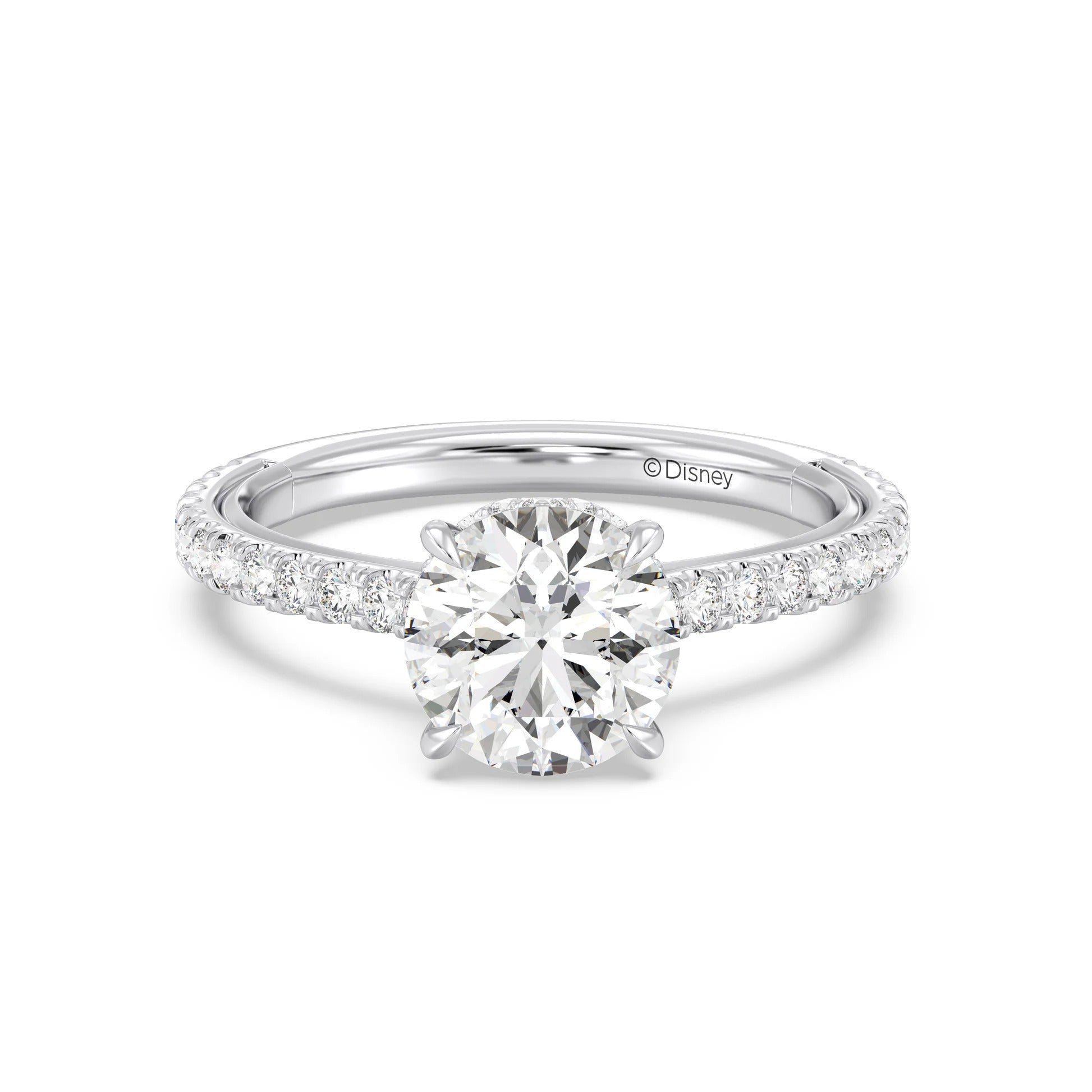 Enchanted Star Diamond And Gold Disney Princess Ariel Hidden Halo Engagement Ring Main image
