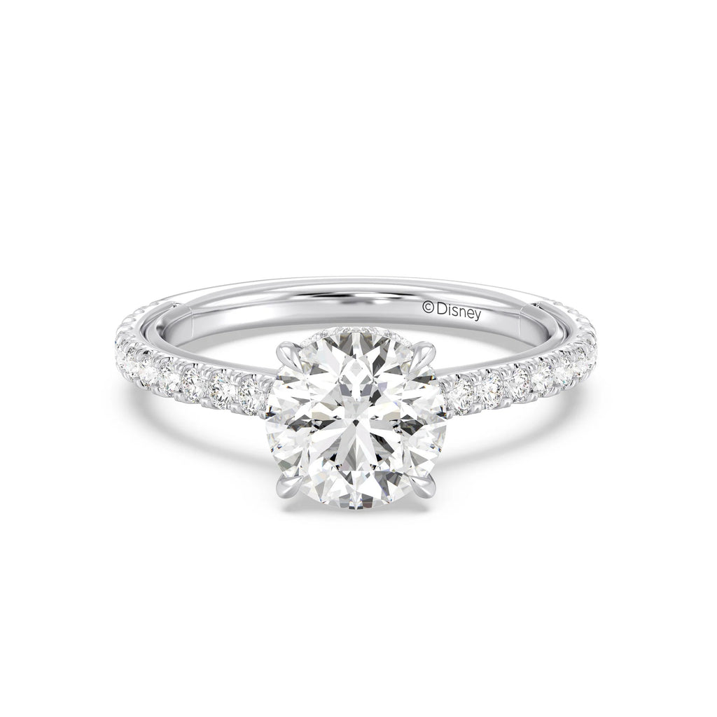 Enchanted Star Diamond And Gold Disney Princess Ariel Hidden Halo Engagement Ring
