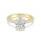 Anillo de compromiso solitario con diamantes cultivados en laboratorio de talla esmeralda D-VVS2 de 3 quilates y engaste en bisel