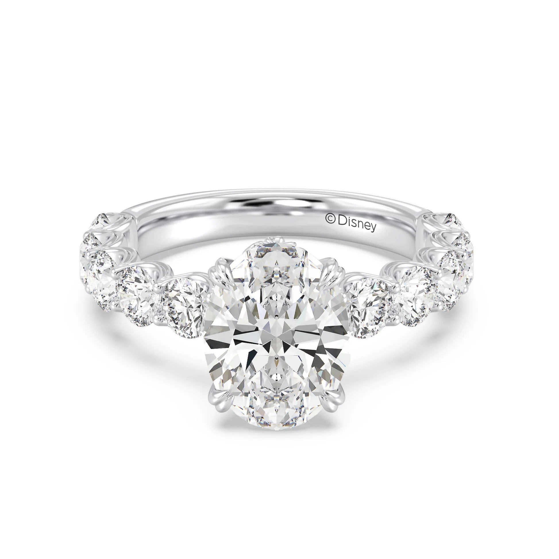 Enchanted Star Diamond And Gold Disney Princess Belle Hidden Halo Engagement Ring