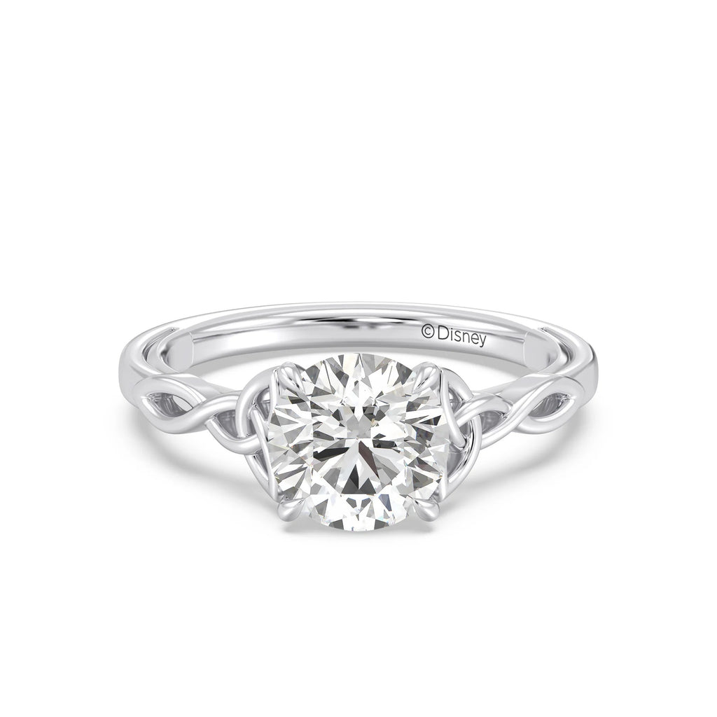 Enchanted Star Diamond And Gold Disney Princess Merida Celtic Solitaire Engagement Ring
