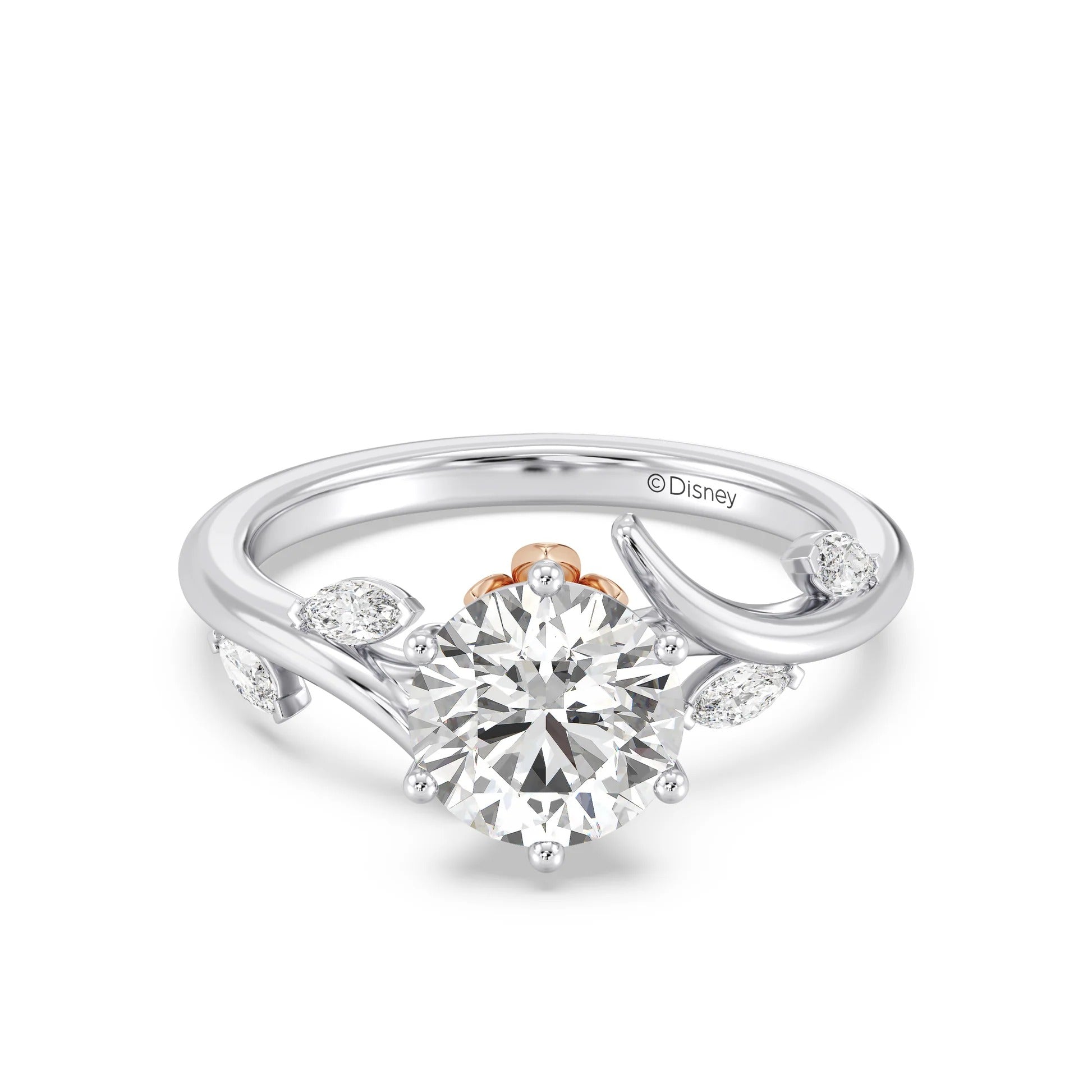 Enchanted Star Diamond And Gold Disney Princess Rapunzel Classic Vine Engagement Ring