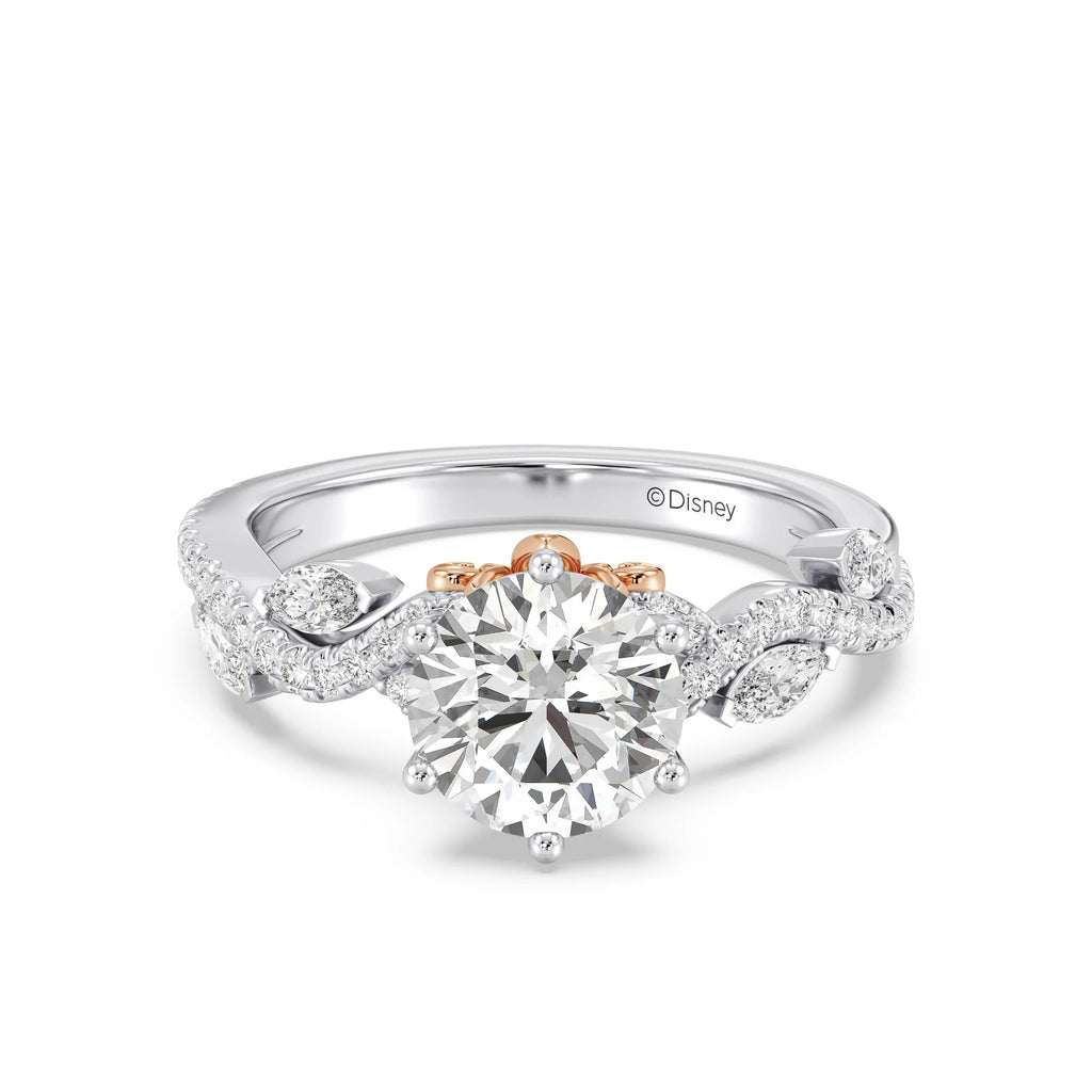 Enchanted Star Diamond And Gold Disney Princess Rapunzel Pavé Vine Engagement Ring