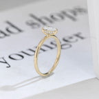 Solid Gold Pear Cut Hidden Halo Moissanite Engagement Ring