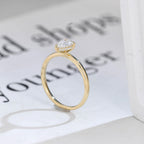 Solid Gold Pear Cut Hidden Halo Moissanite Engagement Ring