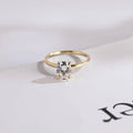 Solid Gold Oval Cut Moissanite Engagement Ring, Tulip Floral Promise Ring