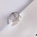 Solid Gold Tulip Floral Round Moissanite Engagement Ring, Anniversary Gift for Her