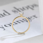 Solid Gold Pear Cut Hidden Halo Moissanite Engagement Ring