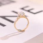 Solid Gold Oval Cut Moissanite Engagement Ring, Promise Ring