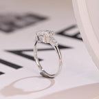 Solid Gold Pear Cut Cluster Moissanite Engagement Ring, Promise Ring for Her